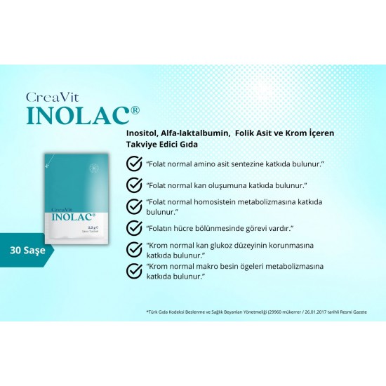 CREAVIT İNOLAC 30 ŞASE, Sağlıklı hormon seviyeleri için 3 AYLIK PAKET